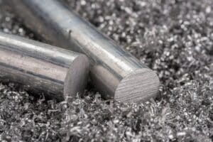 Aluminiumstång och spån av aluminium